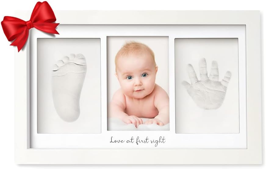 Baby Hand and Footprint Kit - Duo Photo Frame for Newborn Memories | Perfect Baby Shower Gift, New Mom Gift, and Baby Keepsake (White) PREMIUM GIFTS AUSTRALIA.