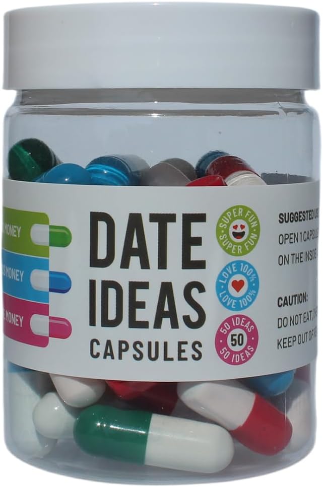 Valentine's Day Date Night Ideas - Capsules in a Bottle (50pcs) | Fun Gift for Boyfriend, Girlfriend, Wife, Husband, Newlyweds | Perfect for Bridal Showers and Weddings PREMIUM GIFTS AUSTRALIA.