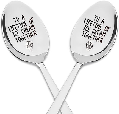 Couples Ice Cream Spoons - Perfect Gift for Husband, Wife, Boyfriend, or Girlfriend | Great for Anniversary, Valentine's, Christmas, or Birthday PREMIUM GIFTS AUSTRALIA.