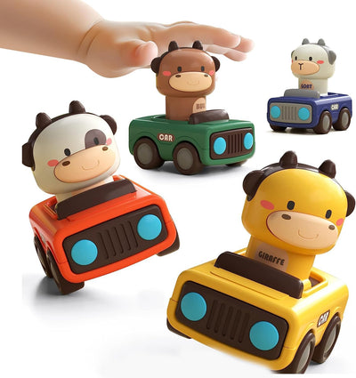 Press & Go Animal Racing Cars - Fun Push and Go Toy Set for Toddlers 1-3 | Perfect 1st Birthday Gift for Boys 6-18 Months PREMIUM GIFTS AUSTRALIA.