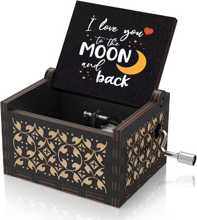 You Are My Sunshine Wooden Music Box - Vintage Hand Crank Musical Box | I Love You to the Moon and Back | Perfect Gift for Wife, Husband, Girlfriend, Boyfriend on Valentine's Day or Wedding Anniversary PREMIUM GIFTS AUSTRALIA.