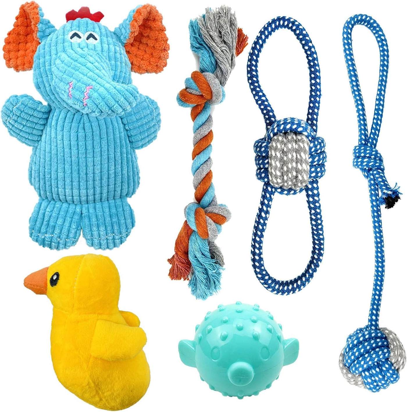 SunDrawy Dog Toys Gift Pack - Squeak Stuffed Plush Elephant, Interactive Play Balls, Tug Ropes for Chewing and Teething | Perfect Pet Toy Selection PREMIUM GIFTS AUSTRALIA.