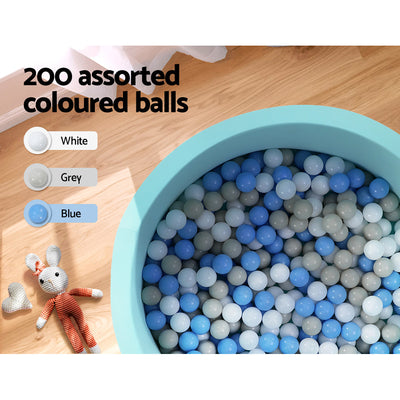 Keezi Kids Ball Pit 90x30cm Ocean Foam Play Pool Barrier Toys Children Blue