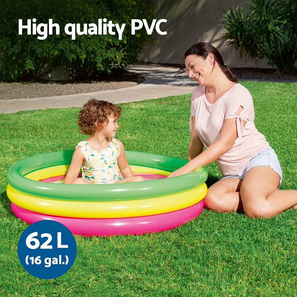 Bestway Kids Inflatable Pool Above Ground Round Splash Pool 102x102x25cm