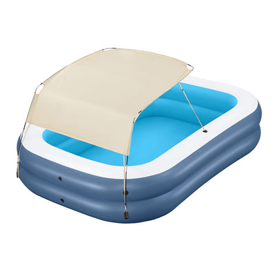 Bestway Kids Inflatable Pool Above Ground Splash Pool with Sunshade 254x178cm