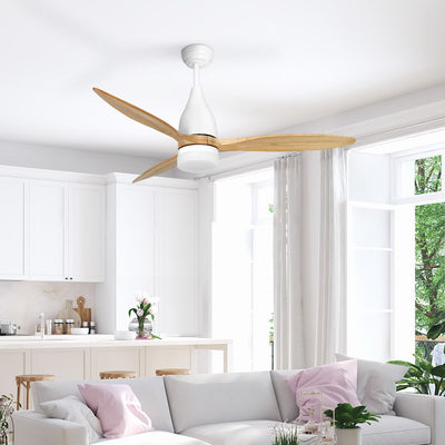 Devanti 52'' Ceiling Fan AC Motor w/Light w/Remote - Light Wood