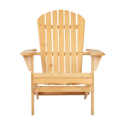 Gardeon Adirondack Outdoor Chairs Wooden Beach Chair Patio Furniture Garden Natural