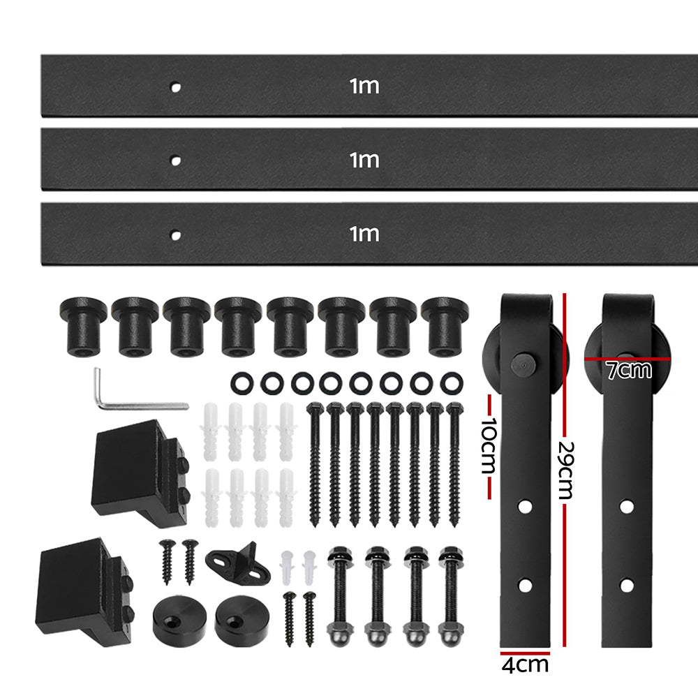 Cefito Sliding Barn Door Hardware Track Set 3m