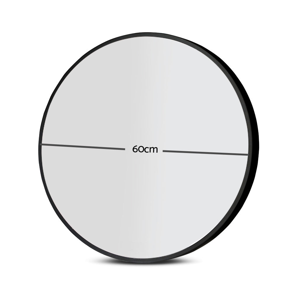 Embellir Wall Mirror Makeup 60cm Home Decor Framed Mirrors Bathroom Round Black