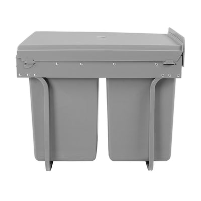 Cefito Pull Out Bin Kitchen Double Basket 2X20L Grey