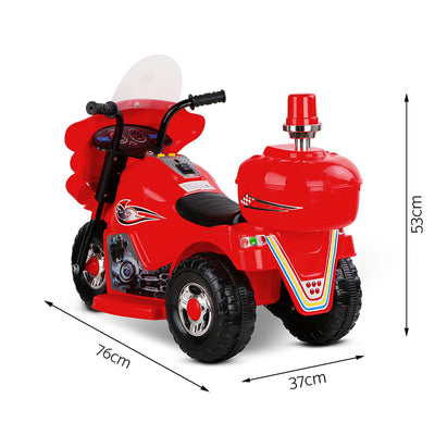 Rigo Kids Electric Ride On Police Motorcycle Motorbike 6V Battery Red