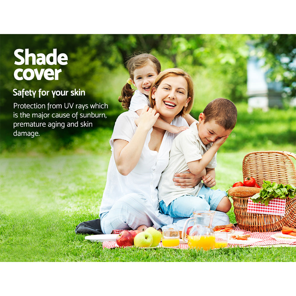 Instahut Shade Sail 5x6m Rectangle 185GSM 95% Sand Shade Cloth