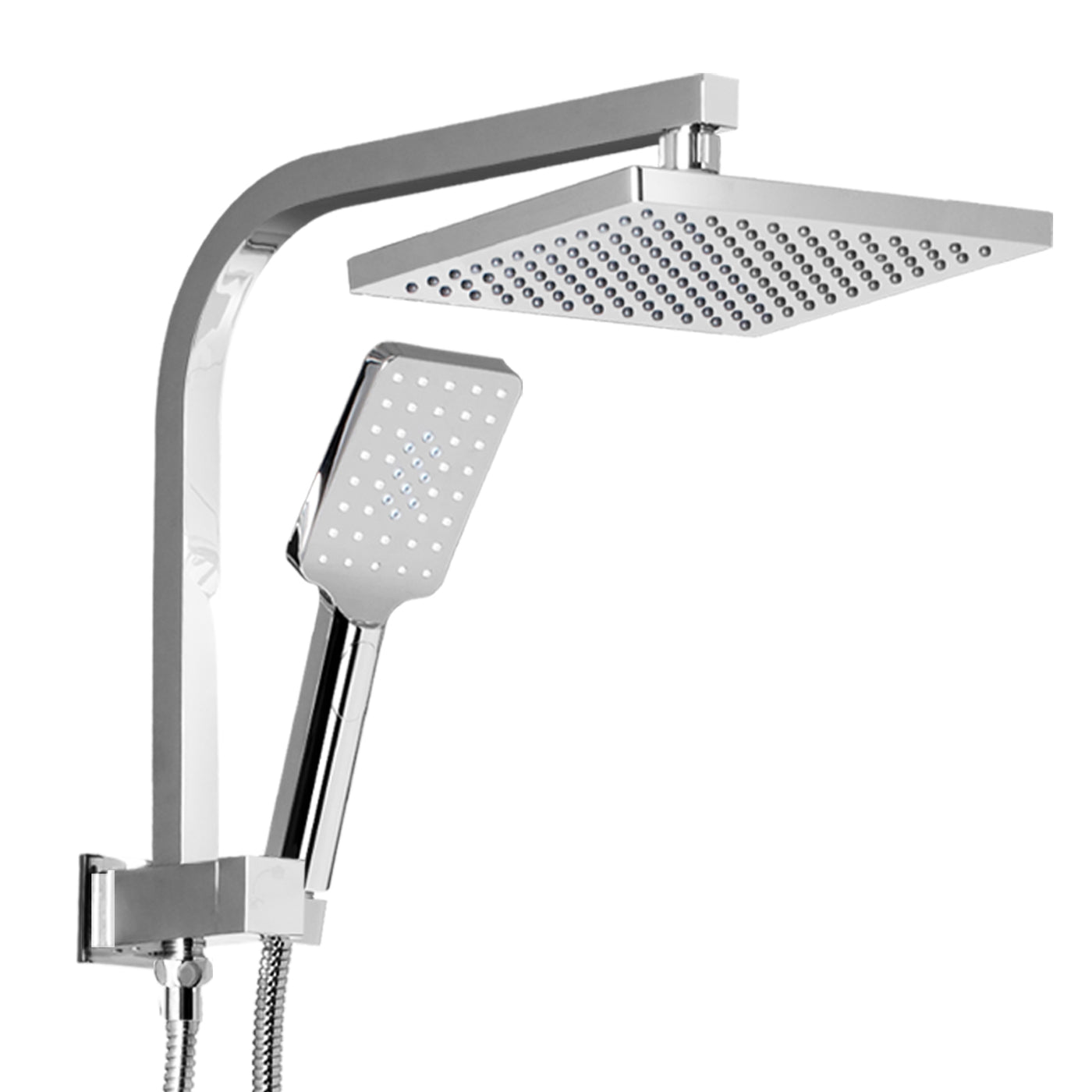 Cefito 8'' Rain Shower Head Set Handheld Square High Pressure Chrome