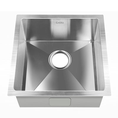 Cefito Kitchen Sink 51X45CM Stainless Steel Basin Single Bowl Laundry Silver