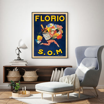 Wall Art 90cmx135cm Florio S.O.M Black Frame Canvas