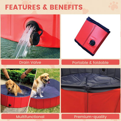 Floofi Pet Pool 120cm*30cm XL Red Circle