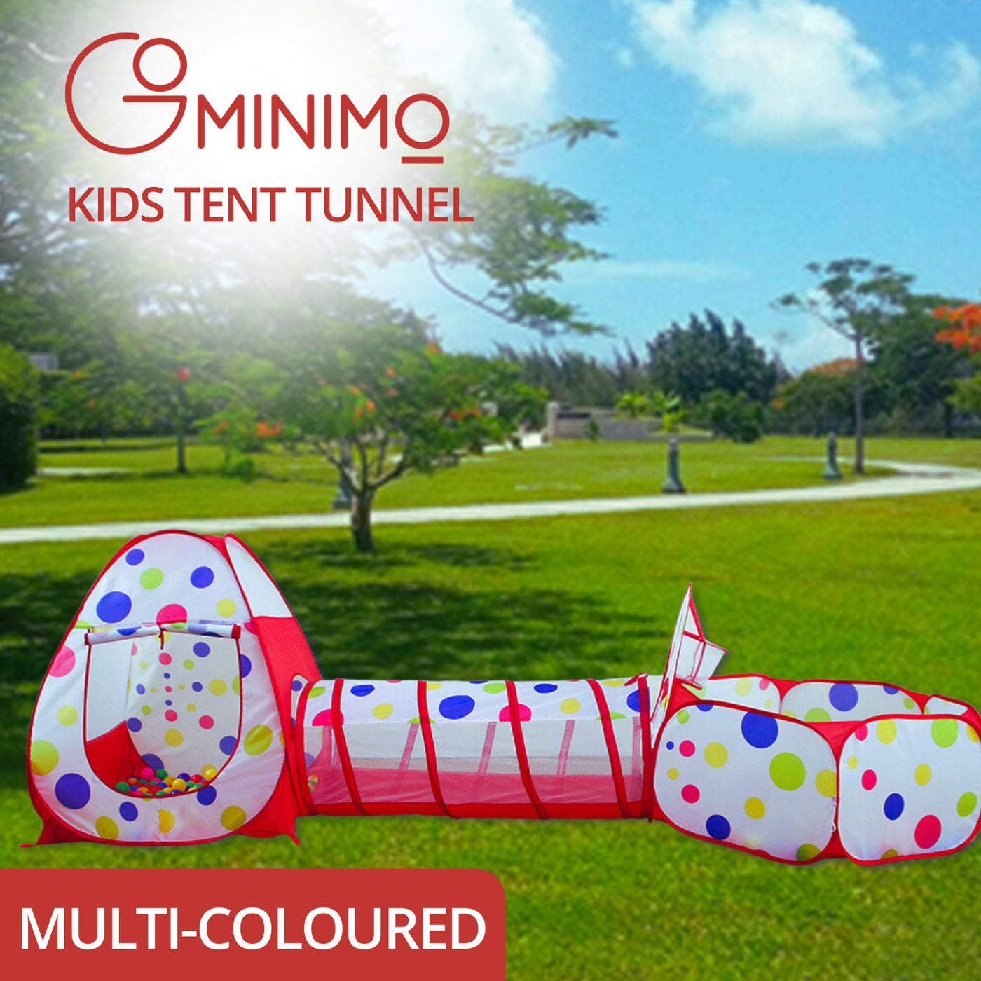 GOMINIMO 3 in 1 Mix Colour Dot Style Kids Play Tent