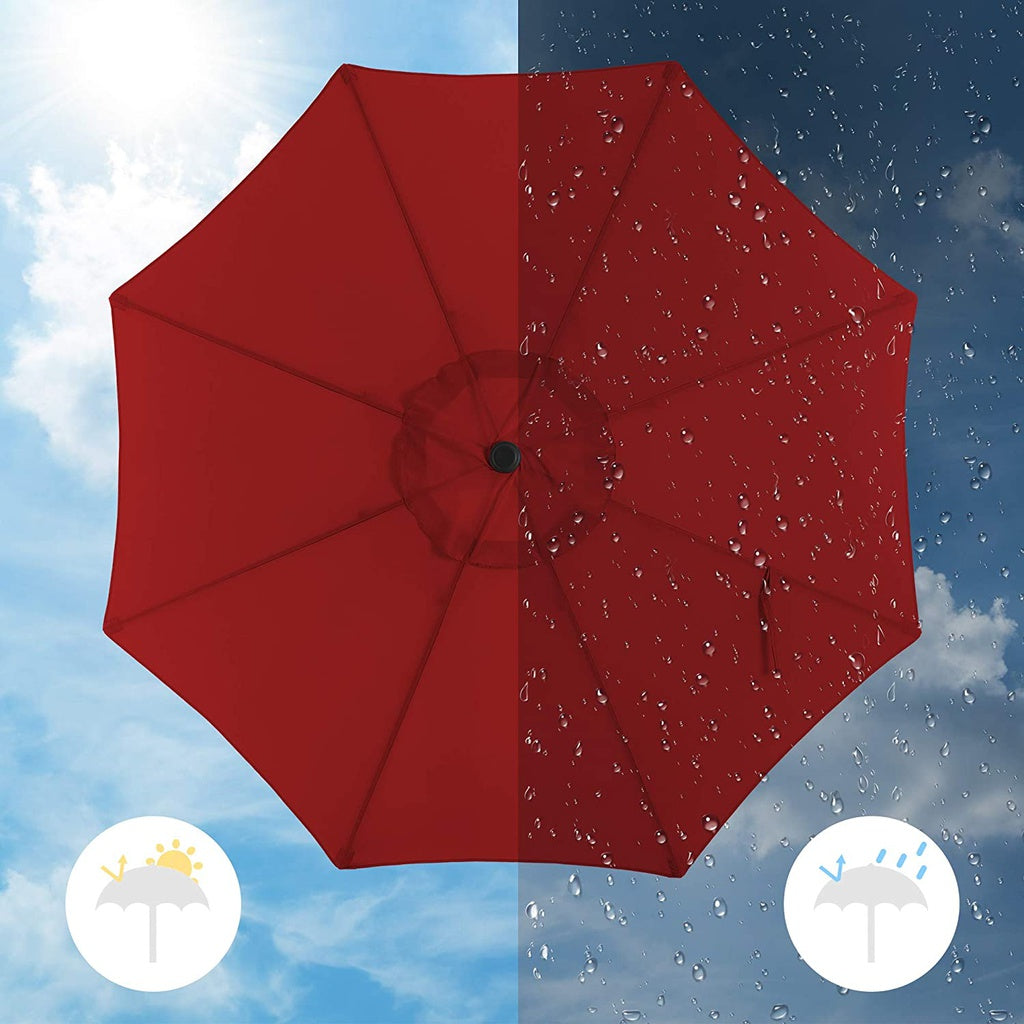 SONGMICS 2.7m Patio Outdoor Table Umbrella Red