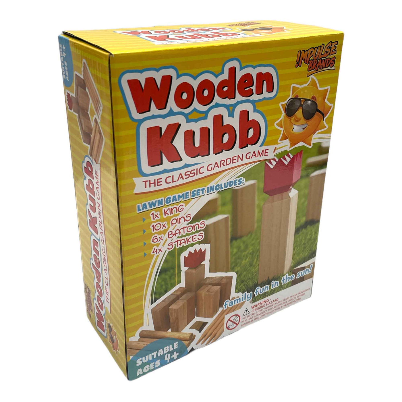 Wooden Kubb Set - Outdoor Classic Swedish Skittle Garden Game Kids