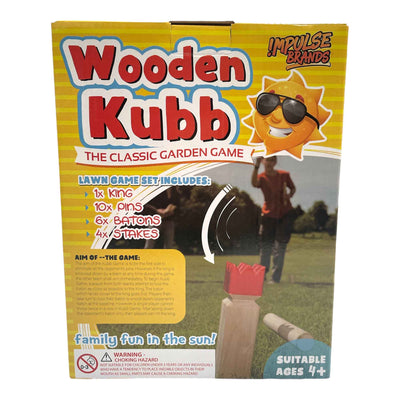 Wooden Kubb Set - Outdoor Classic Swedish Skittle Garden Game Kids