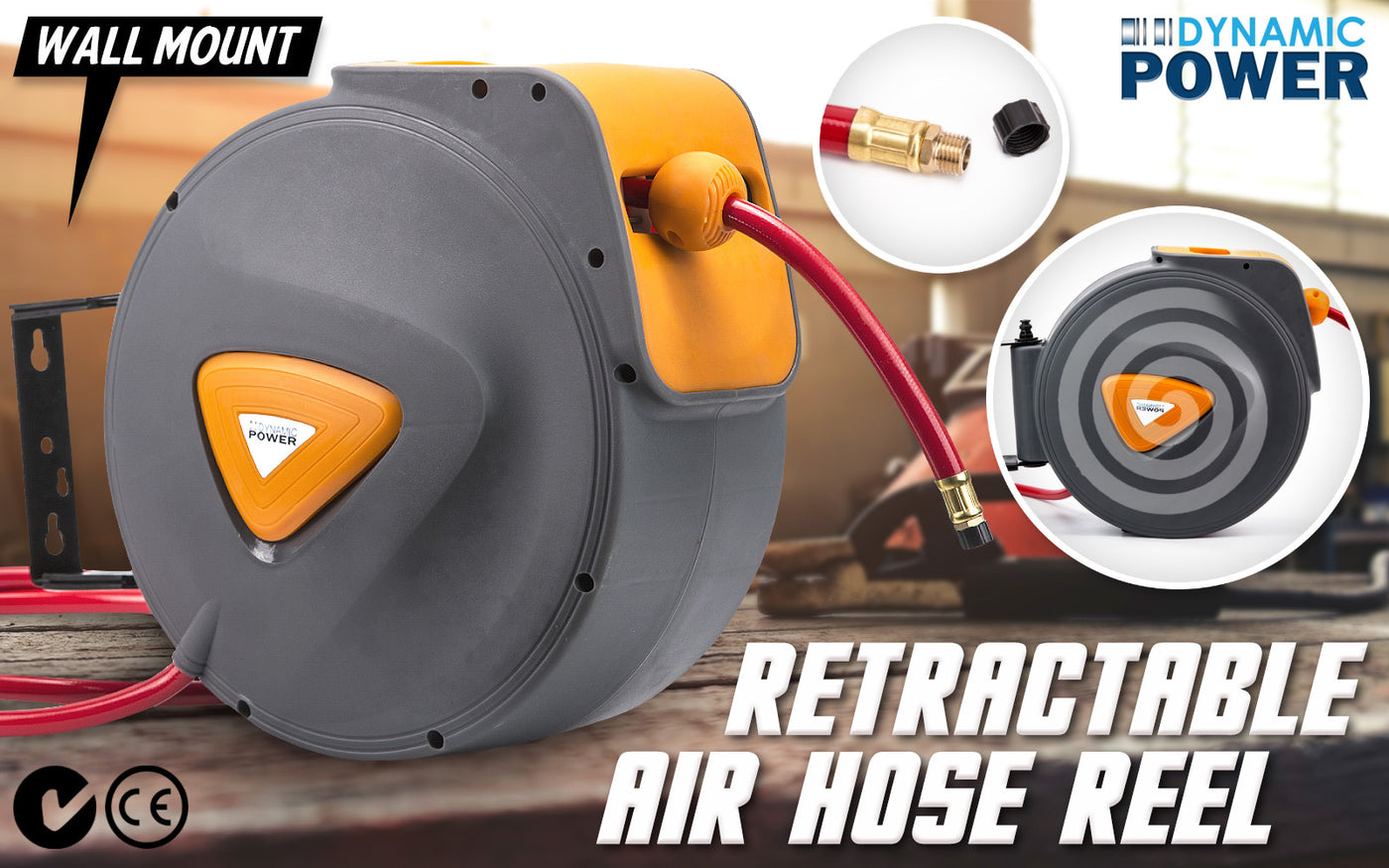 Automotive Air Hose Retractable Reel Wall Mounted 10m