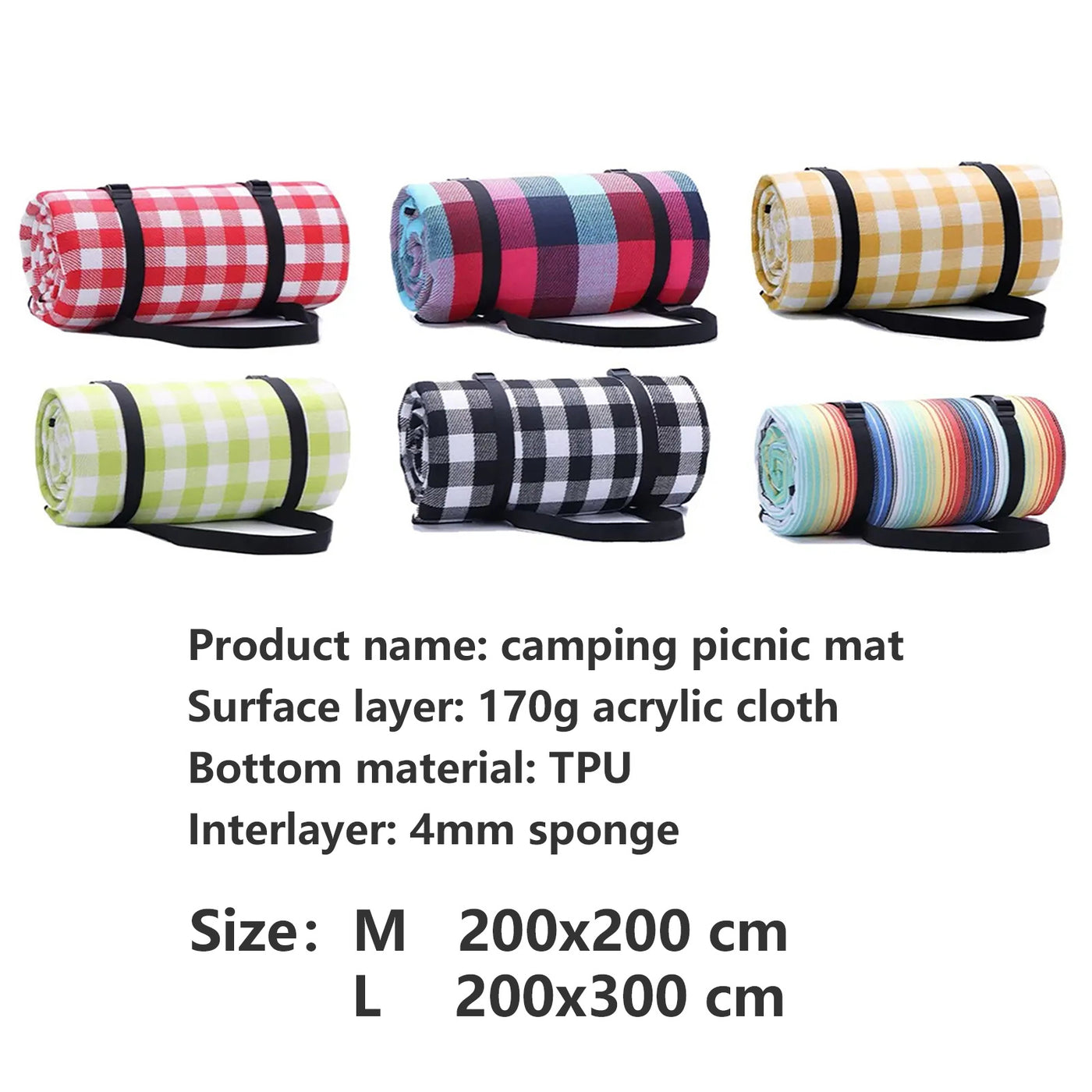 Mountgear Waterproof Folding Picnic Blanket Rug Camping Mat Beach Rug Moistureproof M