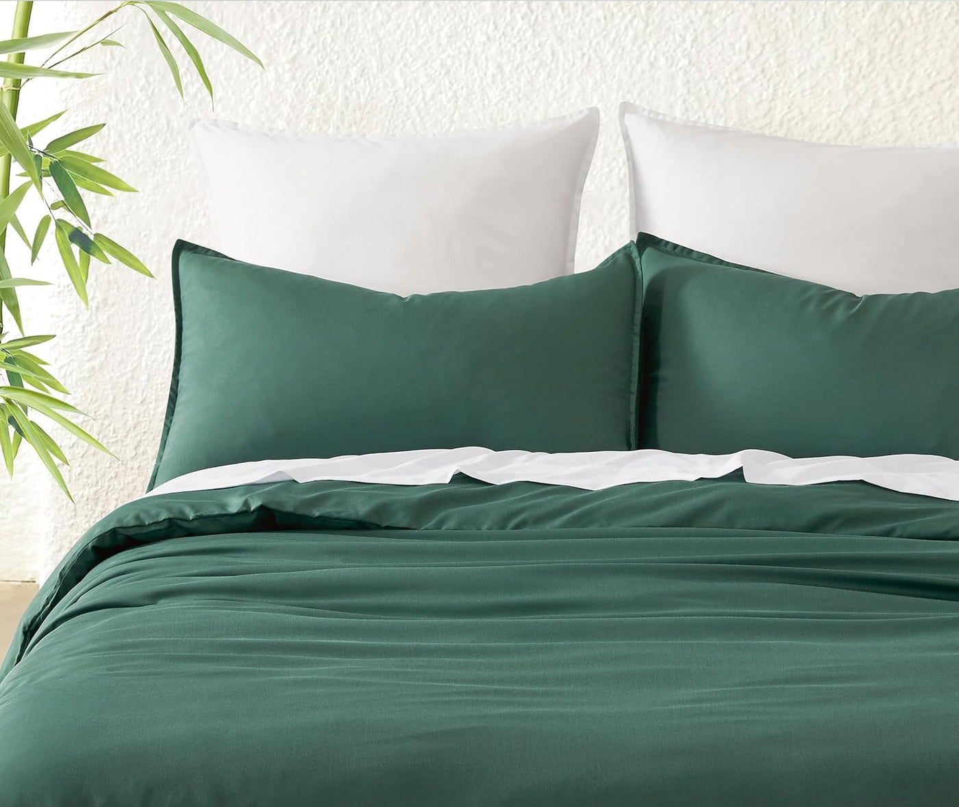 Bamboo Microfibre Quilt Cover Set - Green - Single