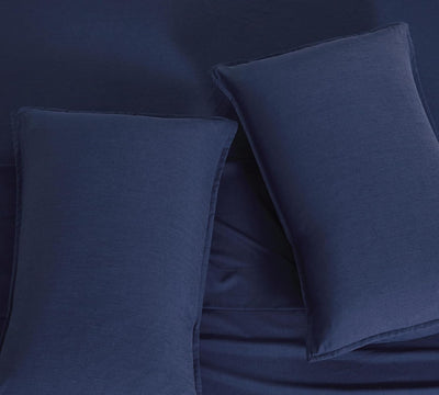 Bamboo Microfibre Quilt Cover Set - Navy - Double