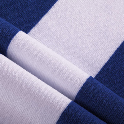 400GSM Cabana Stripe Cotton Polyester Beach Towel Blue