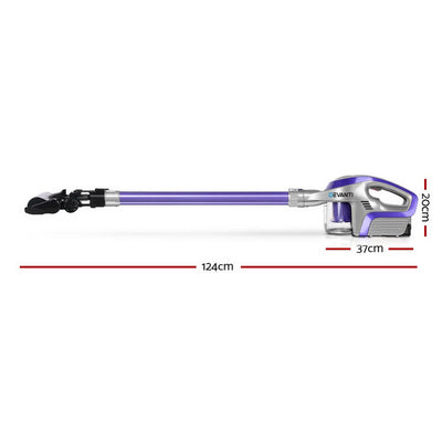 Devanti Handheld Vacuum Cleaner Cordless Roller Brush Head Purple